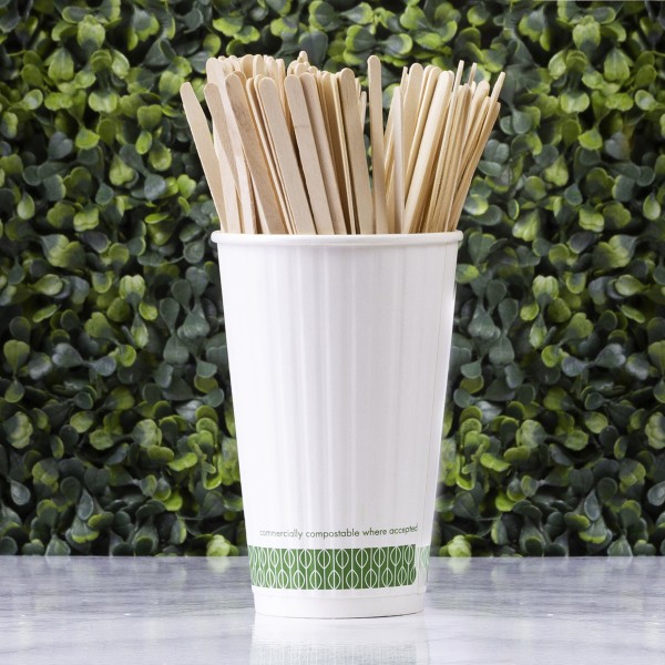 VT-STIR7 Vegware™ compostable Birchwood 7.5-in wooden stirrers